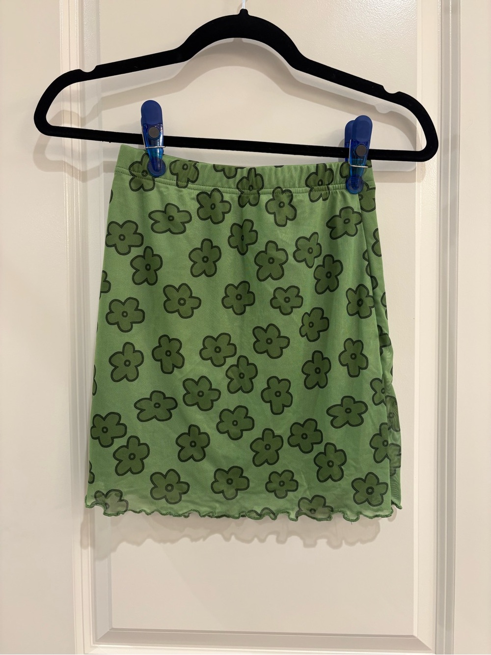 Green Floral Print Women's Skirt